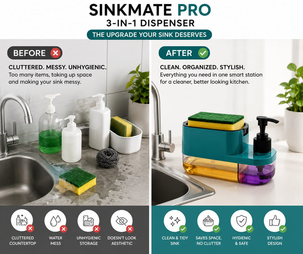 SinkMate Pro 3-in-1 Soap & Sponge Station