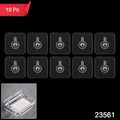 Adhesive Plastic Wall Hook Self Stick Hanger Strong Hold Storage (10 Pc)